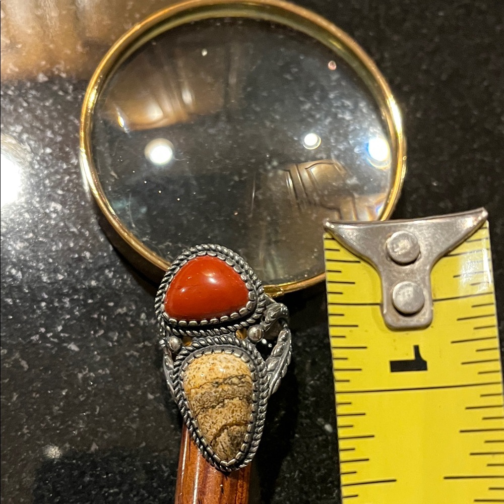 Elegant Silver and Cornelian rust Stone Ring - Picture 6 of 8